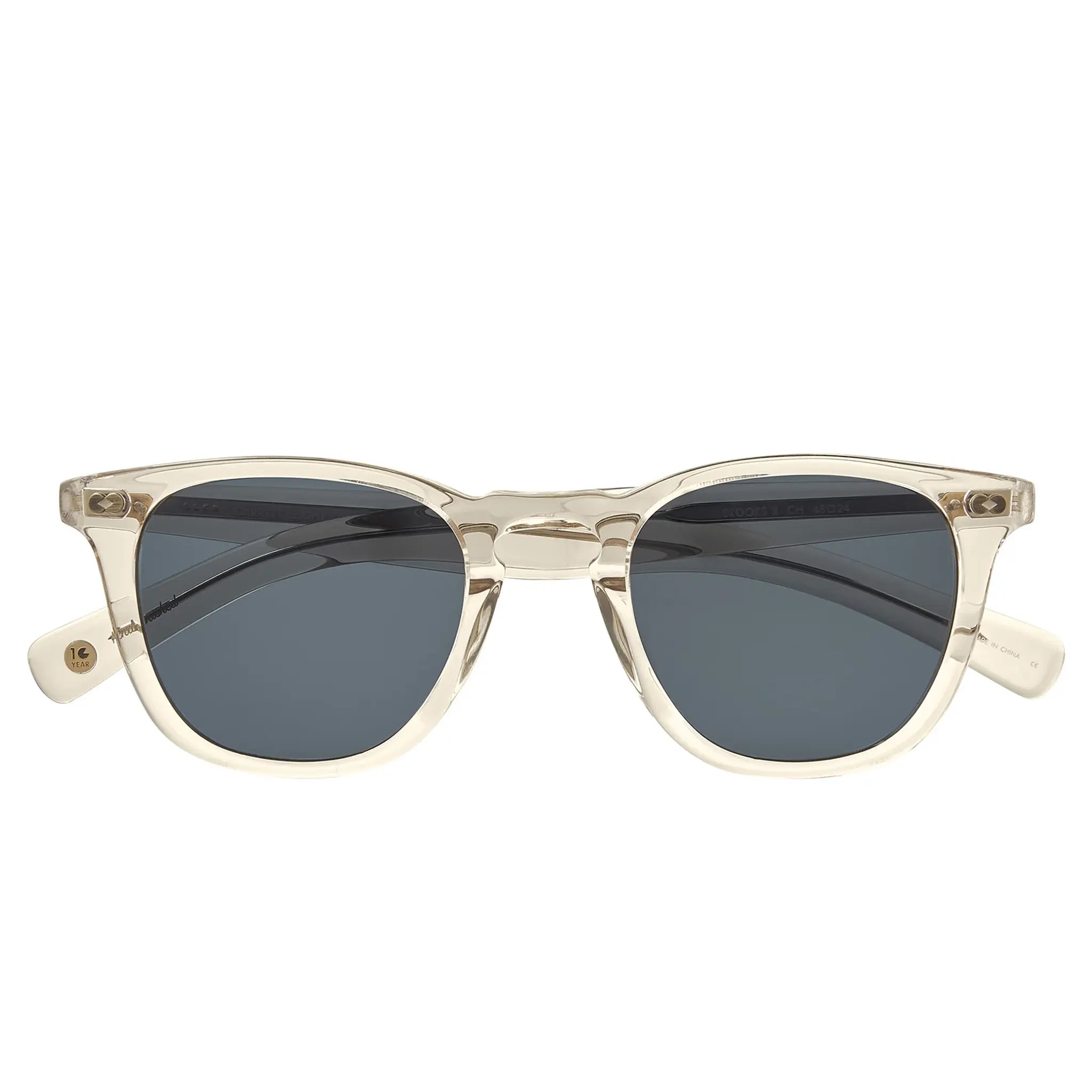 Front Back Garrett Leight Brooks X Forever Classic Champagne Sunglasses